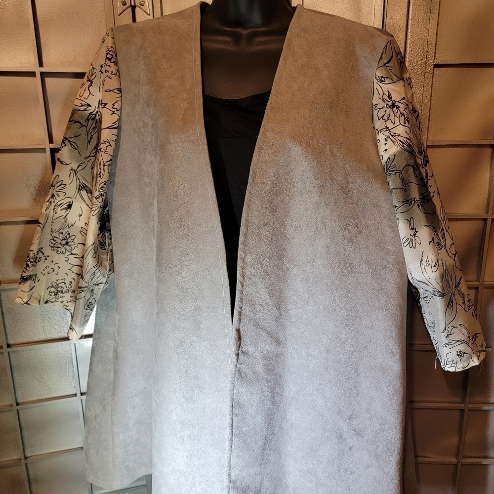 Homemade XL Suede vest with polyester 3/4 sleeves
